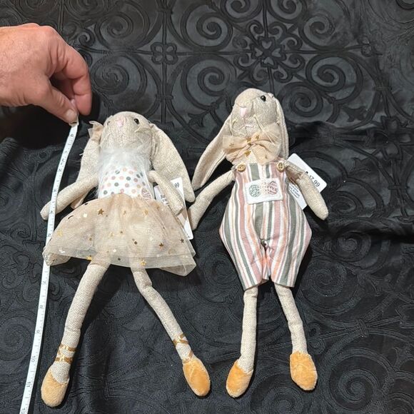 Adorable Bunny Easter Plush Dolls Set Mr & Mrs bunny - Picture 7 of 8